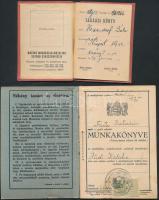 cca 1922-1945 5 db különféle igazolvány: munkakönyv, szocdem tagsági könyvek, stb., bennük tagdíjfizetési bélyegekkel
