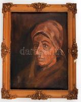 Ducsai jelzéssel: Női portré. Olaj, vászon, keretben, 40×30 cm