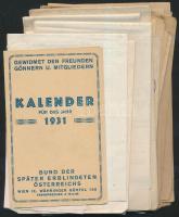 cca 1930-1960 Vegyes okmány és nyomtatvány tétel: meghívók, naptár, községi illetőségi bizonyítványok, halotti ill. házassági anyakönyvi kivonatok, stb.