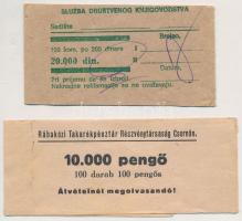DN Bankjegy kötelegő 100P-ős bankjegyekhez + Jugoszlávia DN Bankjegy kötegelő 200D-os bankjegyekhez