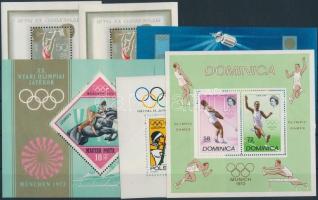 Nyári olimpia 1972 motívum tétel 9 klf ország 11 klf blokk 2 stecklapon, Summer olympics 9 country 11 block in 2 stock-card