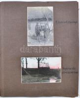 cca 1915-1916 Egy magyar katonatiszt I. világháborús fotónaplója. Közel 90 db nagyrészt nagyméretű, ...
