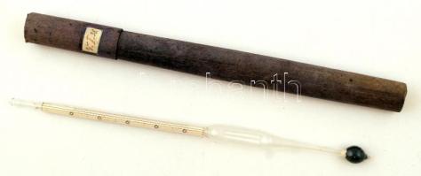 Fokoló (lactodensimeter) eredeti dobozában, h: 30 cm