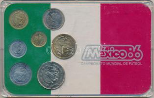Mexikó 1985-1987. 5$-200$ 7xklf db, "Mexikó '86 - Futball Világbajnokság" plasztiktok...