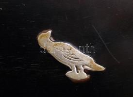 Bélyegtartó lakk fa dobozka, fém berakással, 8,5x3,5x2,5 cm