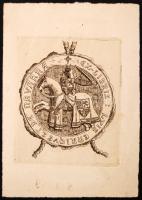 Luis Enrique de Navarra: Ex Libris. Rézkarc, papír, jelzett a karcon, 8×6 cm