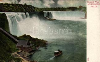 Niagara Falls, New York; General view, boat (worn edges)