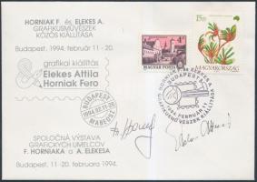 1994 Alkalmi boríték Horniak F. és Elekes A. grafikusművész aláírásával