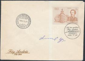1986 Fáy András FDC Lengyel Gy. bélyegtervező grafikusművész aláírásával