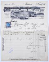 1901 Bp., III. Katindruck Indusstrie, Óbudai kötőgyár fejléces számla