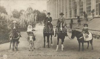 Victor Emmanuel III of Italy, Elena of Montenegro with their children on horses and donkey