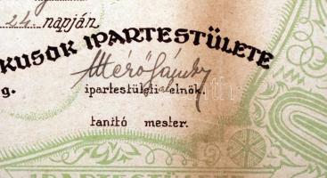1927 Fogtechnikus oklevél 47x35 cm
