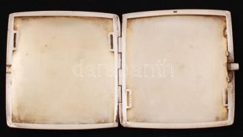 Art deco zománc díszített ezüst (Ag.) cigarettatárca, jelzett, 7×8 cm, nettó:108 g