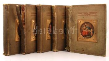 A nagy francia forradalom és Napóleon. I-V. köt. Írták: Adorján Andor, Kéry Pál, Seress László és Zilahi Kiss Béla. Szerk. Borovszky Samu. Bp. é. n. 1910 körül, Orsz. Monografia Társ. Szövegközti képanyaggal és önálló táblákkal gazdagon illusztrálva. Kiadói, aranyozott Gottermayer féle egészvászon-kötésben, az elülső kötéstáblákon rézplakettbe foglalt színes képekkel. Gerincek sérültek, egyébként jó állapotban