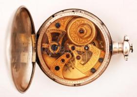 Kulcsos távol keleti fém zsebóra, kézzel festett számlap,  több funkciós (járás közben a figurák kez...