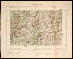 1908-1911 3 db francia nyelvű Korzika-térkép: Zicavo, Bocoquano, Corte, 1:100000, különböző méretben