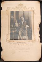 1920 Csernoch János (1852-1927) esztergomi érsek, bíboros-hercegprímás eredeti fotójával ellátott, áldást kérő levél. Fotó mérete: 19x22 cm