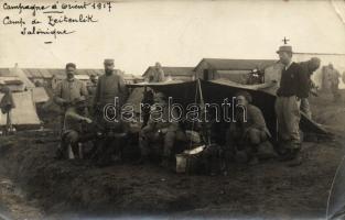 1917 Thessaloniki, Zeitenlik military camp, soldiers group photo (EK)