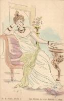 1895 Lady in the Chair, serie 1, Henri Boutet (kis szakadás / small tear)