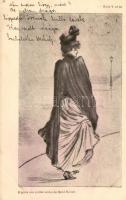 1899 Lady on the Street, Serie 5 No. 41, Henri Boutet (tűnyom / pinhole)