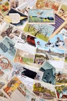 105 db háború előtti képeslap; tartalmas, vegyes minőségű gyűjtemény sok érdekességgel és számos lit...