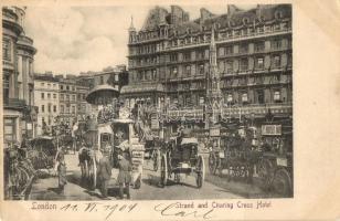 London, The Strand, Charing Cross Hotel, high traffic