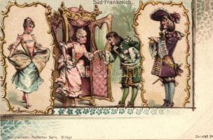Süd-Frankreich / South France, folklore; Nationalitäten-Postkarten Serie Dess. No. 34. litho