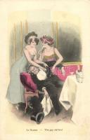 Le Noceur - They gay old bird; French art postcard, humour s: Xavier Sager