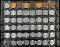 Igényes fillér, forint gyűjtemény ritka évszámokkal, albumba rendezve: 1946-1992. 2f Cu-Zn, Al (36xk...