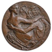 Kiss Sándor (1925-1999) 1980. "Házkörüli Árutermelő Kisgazdaságok Badacsonyi Borversenye Tóthegyen MCMLXXX József napján ötödik" kétoldalas Br plakett (106mm) T:2 Hungary 1980. "Wine competition of smallholders in Badacsony, Tóthegy" two-sided Br plaque. Sign.: Sándor Kiss (106mm) C:XF