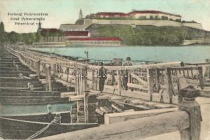Újvidék Pétervárad / Petrovaradin, Vár, Festung, fahíd. kiadja Milan Ivkovic könyvkereskedése / wooden bridge
