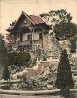 Budapest, Királyné kertje, kihajthatós képeslap; Taussig Arthur / folding card