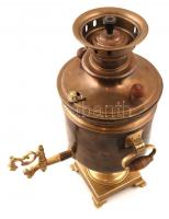 XIX. sz. Jelzett antik orosz szamovár, réz / XIXth century, Russia marked antique samovar. Brass. m:...