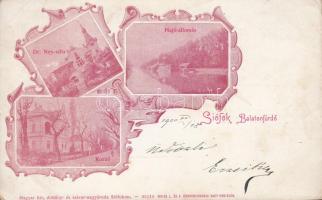 Siófok, Dr. Ney villa, hajóállomás, korzó, Art Nouveau (kopott sarkak / worn edges)