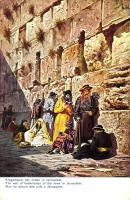 Jerusalem, Wall of Lamentation, jews, judaica, Serie 709 Palastina No. 7. s: F. Perlberg