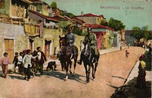 Thessaloniki, Salonique; suburb, cavalrymen (fa)