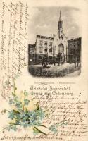 Sopron, Kolostortemplom, L.F. Kummert kiadása; floral, litho (EK)