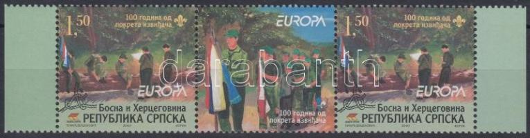 Europa CEPT: Scouts margin sheet-centered stripe of 3, Europa CEPT: Cserkész ívszéli ívközéprészes hármascsík