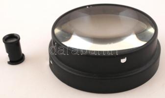 Nagyítók (0,1mm-es), egy nagy méretű és egy kicsi saját dobozában,  d: 13 cm, 2db