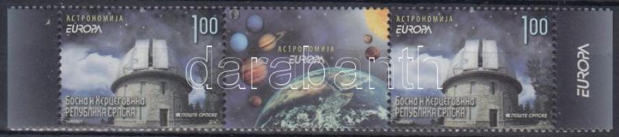 Europa CEPT: Csillagászat ívszéli ívközéprészes hármascsík sor Europa CEPT Astronomy margin sheet-ce...