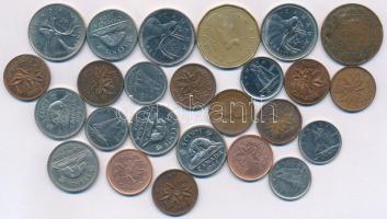 68db-os vegyes Kanada és USA fémpénz tétel, közte 1903. 1c Br "VII. Edvárd" + 1962. 1D Ag "Roosevelt" T:vegyes 68pcs of coins from Canada and USA, between them 1903. 1 Cent Br "Edward VII" + 1962. 1 Dime Ag "Roosevelt" C:mixed