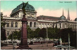 Vienna, Wien I. University, monument, trams