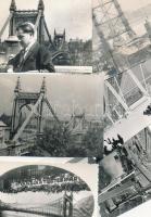 cca 1940 és 1964 Budapest, régi Erzsébet híd (3 db fotó) és az új Erzsébet híd (3 db fotó), 9x12 cm és 9x14 cm