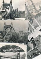 cca 1940 és 1964 Budapest, régi Erzsébet híd (3 db fotó) és az új Erzsébet híd (3 db fotó), 9x12 cm és 9x14 cm