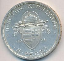 1938. 5P Ag "Szent István" T:2  Adamo P8.1