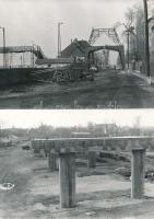 1977-1978 Budapest, A Szibrik Miklós úti felüljáró építkezésén készült 12 db fénykép, Karai S. felvételei, 9x13 cm