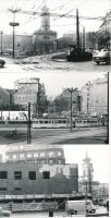 cca 1973-1974 Budapest, Kálvin tér az aluljáró rendszer építése előtt (6 db fotó) és az építkezés idején (4 db kép), 9x14 cm és 18x24 cm közötti méretekben