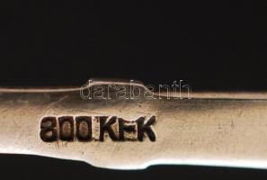 Ezüst zománcos kanál, Ag., jelzett, br.:18,4gr., 10cm/ Enamelled silver spoon, Ag., Marked, br.:18,4...