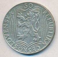 Csehszlovákia 1949. 50K Ag "Sztálin" T:2,2- Czechoslovakia 1949. 50 Korun Ag "Stalin" C:XF,VF
