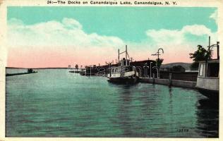 Canandaigua, docks on the lake, ship